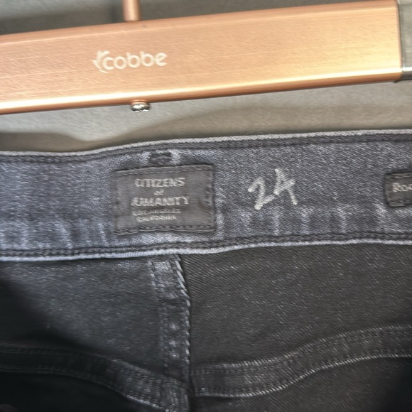 Citizens of humanity, rocket crop mid rise, skinny jeans, size 24”, black faded - Picture 8 of 10